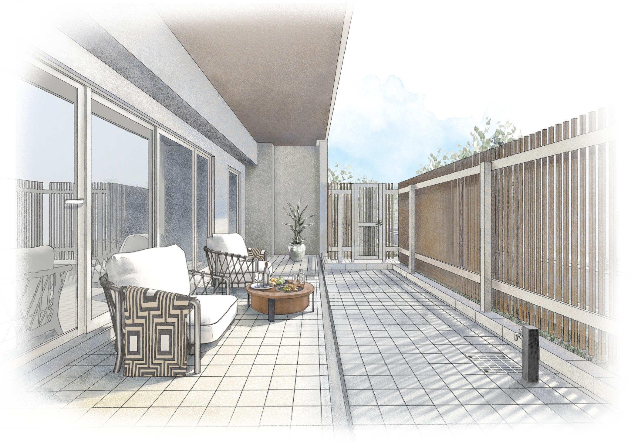 専用テラス完成予想イラスト