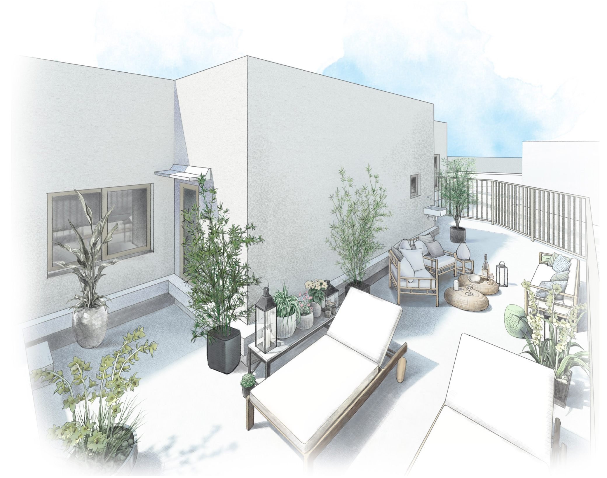 ルーフバルコニー完成予想イラスト